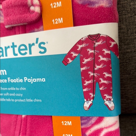 NWT Carter's Pink Fleece Footie Pajama - Picture 2 of 9